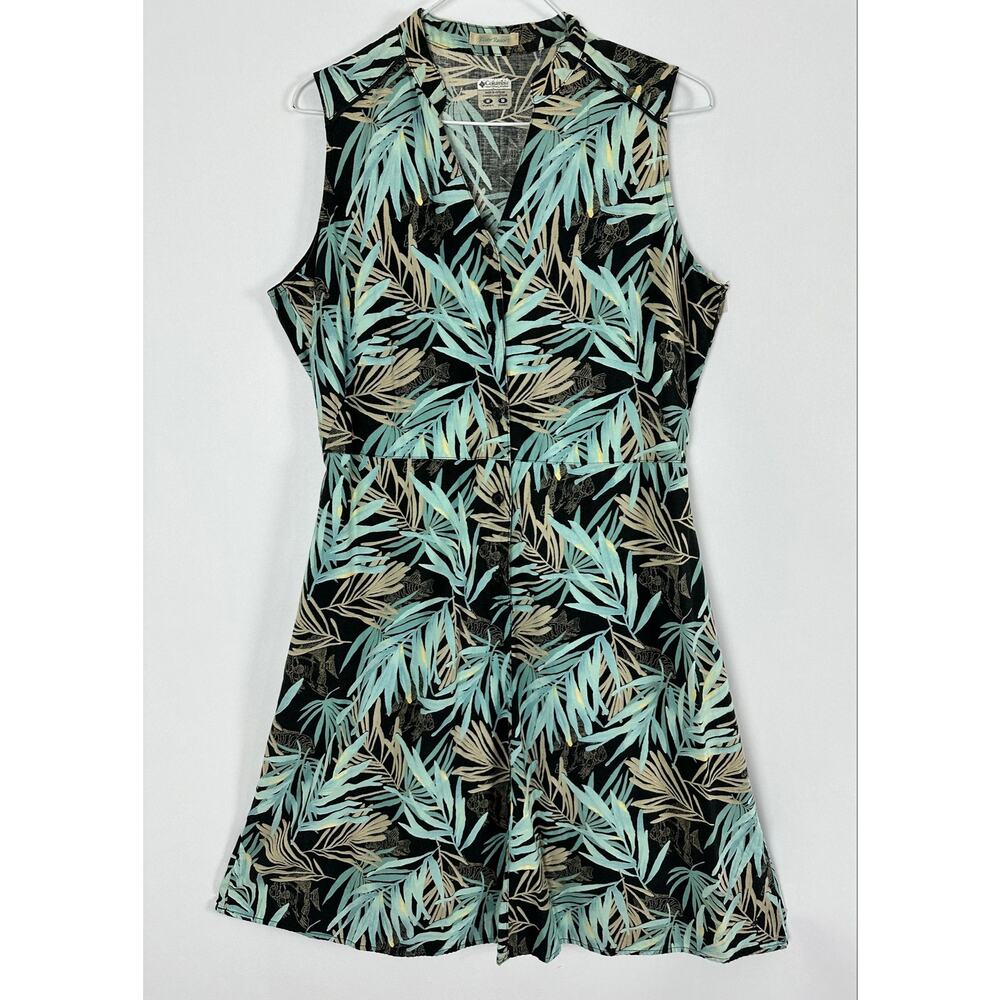 Columbia River Resort Cotton Fishing Print Knee Length Dress Sleeveless Medium